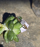 14k gold two tone diamond solitaire antique estate ring