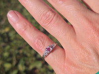 18k white gold pink diamond estate ring