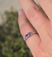 18k white gold pink diamond estate ring