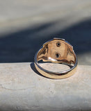 10k gold two-tone tone vintage diamond Masonic Freemason ring