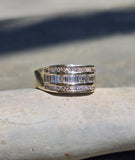 14k gold 43 diamond estate band ring