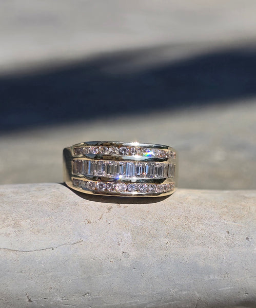14k gold 43 diamond estate band ring