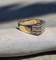 14k gold 43 diamond estate band ring