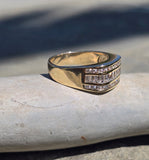 14k gold 43 diamond estate band ring