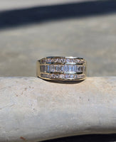 14k gold 43 diamond estate band ring
