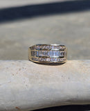 14k gold 43 diamond estate band ring