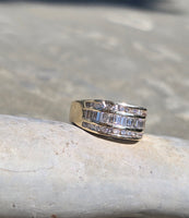 14k gold 43 diamond estate band ring