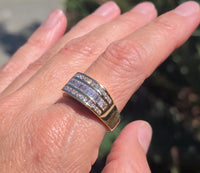 14k gold 43 diamond estate band ring