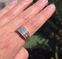 14k gold 43 diamond estate band ring