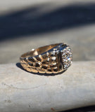 14k gold 9 diamond estate band ring