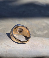 14k gold 9 diamond estate band ring