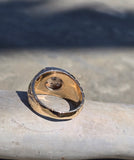 14k gold 9 diamond estate band ring