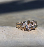 14k gold 6 diamond nugget estate band ring