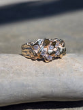 14k gold 6 diamond nugget estate band ring