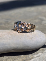 14k gold 6 diamond nugget estate band ring