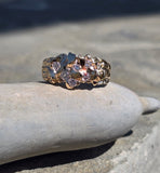 14k gold 6 diamond nugget estate band ring