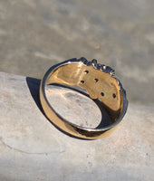 14k gold 6 diamond nugget estate band ring