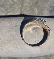 14k gold 6 diamond nugget estate band ring
