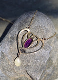 10k gold Victorian amethyst and pearl necklace pendant lavaliere