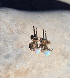 14k gold opal and diamond estate studs