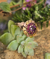 10k gold floral amethyst cluster antique ring
