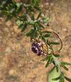 10k gold floral amethyst cluster antique ring