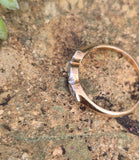 14k gold two tone 3 diamond estate wedding stackable band