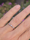 14k gold two tone 3 diamond estate wedding stackable band