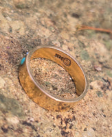 14k gold Victorian turquoise & pearl estate band ring