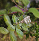 14k gold two tone floral diamond solitaire antique estate ring