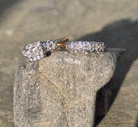 14k gold two-tone vintage diamond bridal set