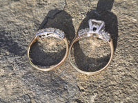 14k gold two-tone vintage diamond bridal set