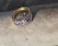 14k gold two-tone vintage diamond bridal set