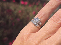 14k gold two-tone vintage diamond bridal set