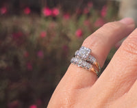 14k gold two-tone vintage diamond bridal set