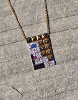 18k gold Bulgari Enigma diamond sapphire ruby lady face vintage pendant necklace