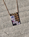 18k gold Bulgari Enigma diamond sapphire ruby lady face vintage pendant necklace