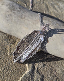 14k white gold Deco c.1920's diamond filigree brooch pin pendant necklace