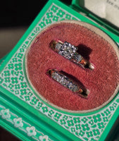 14k gold two-tone vintage diamond bridal set