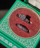 14k gold two-tone vintage diamond bridal set