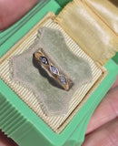 14k gold two tone 3 diamond estate wedding stackable band