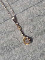 14k gold old mine cut diamond and enamel antique necklace pendant lavaliere