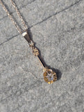 14k gold old mine cut diamond and enamel antique necklace pendant lavaliere
