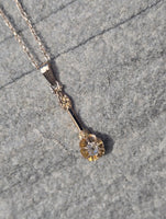 14k gold old mine cut diamond and enamel antique necklace pendant lavaliere