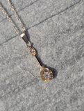 14k gold old mine cut diamond and enamel antique necklace pendant lavaliere