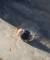 14k gold 4.24ct black diamond estate ring