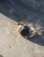 14k gold 4.24ct black diamond estate ring