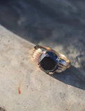 14k gold 4.24ct black diamond estate ring