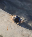 14k gold 4.24ct black diamond estate ring