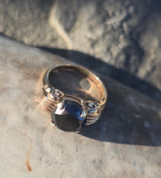 14k gold 4.24ct black diamond estate ring